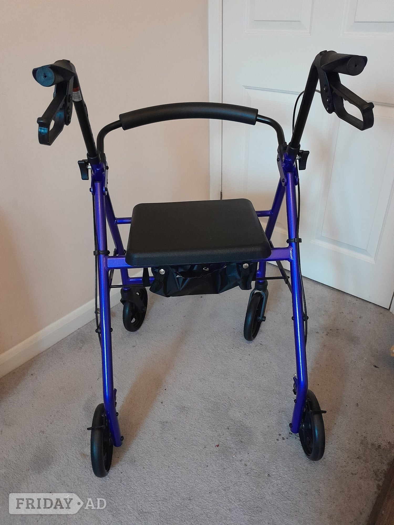 Mobility Walker. Folding. Adjustable Height, Seat, Bag, Brakes. - Mobility in Brighton