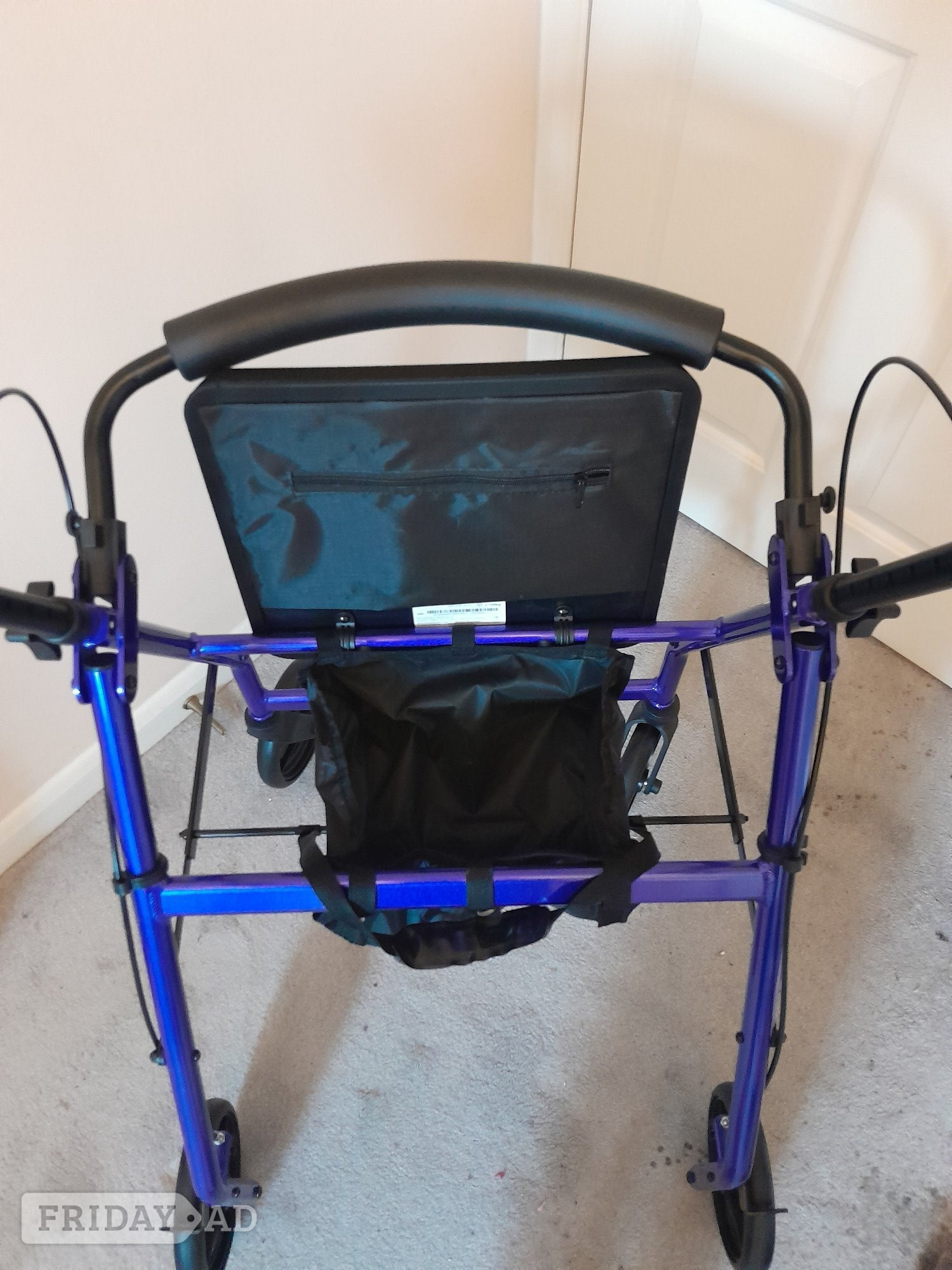 Foldable Mobility Walker. Adjustable Height, Seat, Bag, Brakes. - Mobility