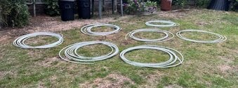 Unused white plastic water piping 15mm - 1/2"