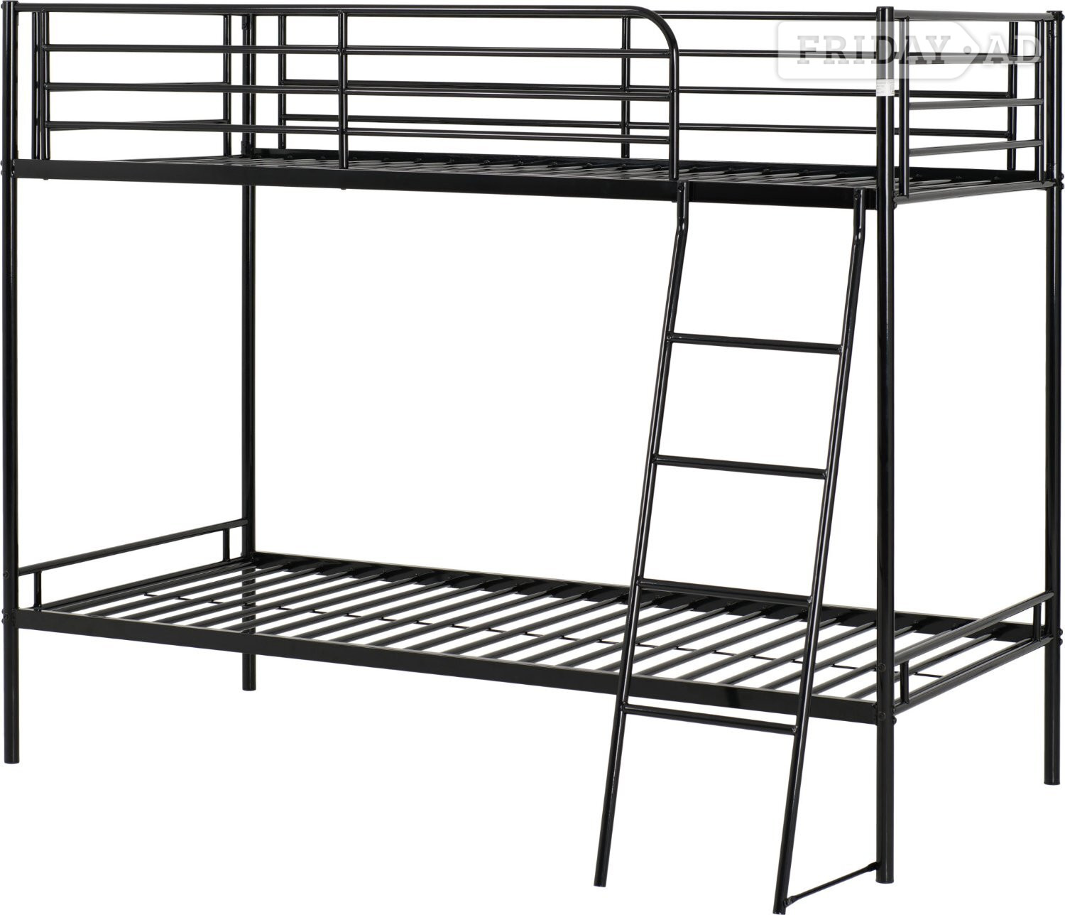 BLACK - BRANDON BUNK BED FRAME AND PINEMASTER MATTRESSES in Rotherham