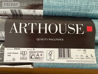 4 rolls Arthouse Teal Linen texture wallpaper
