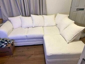 🤍Cream Corded Corner Sofa | Brand New | Fast Delivery✨