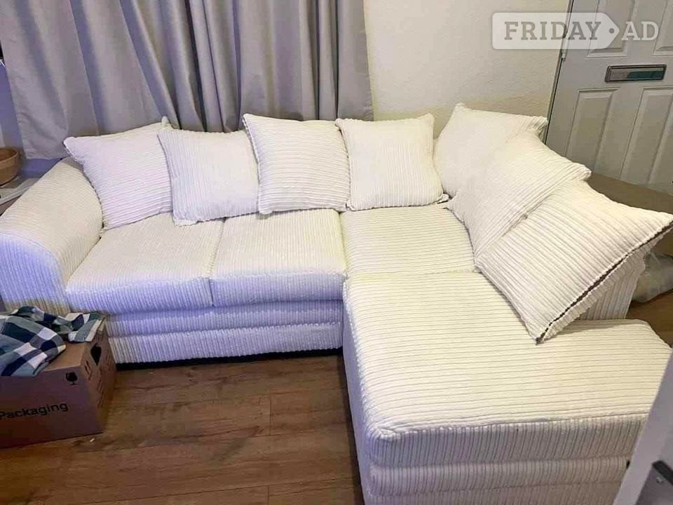 🤍Cream Corded Corner Sofa | Brand New | Fast Delivery✨ in Waterlooville