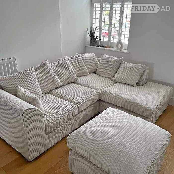 🤍Cream Corded Corner Sofa | Brand New | Fast Delivery✨
