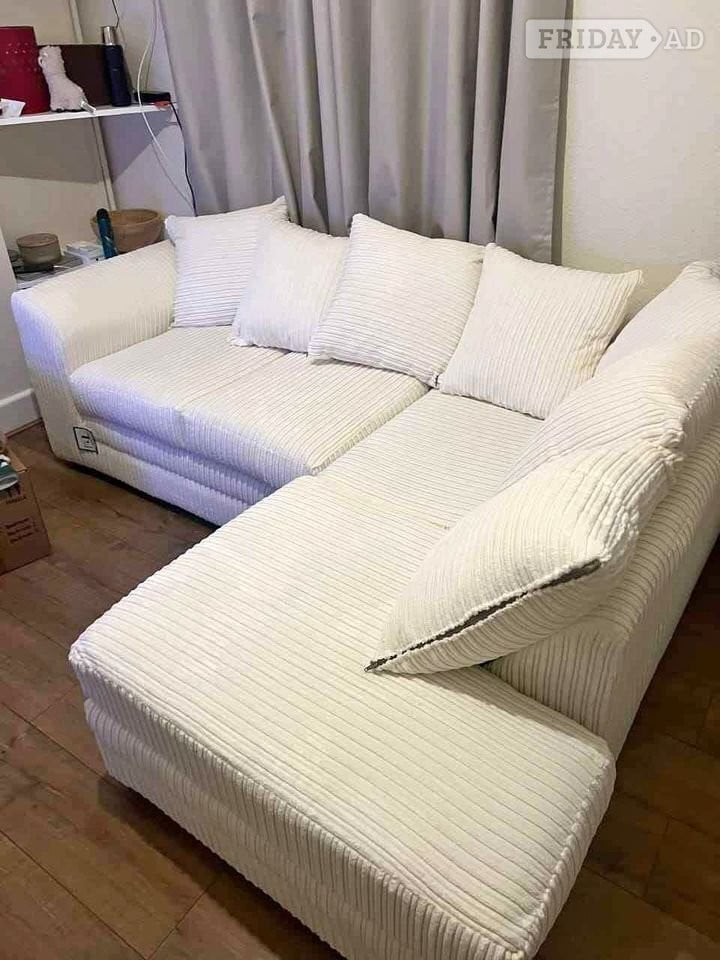 Waterlooville 🤍Cream Corded Corner Sofa | Brand New | Fast Delivery✨