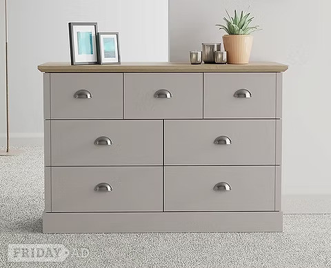KENDAL 4+3 DRAWER CHEST -GREY in Rotherham