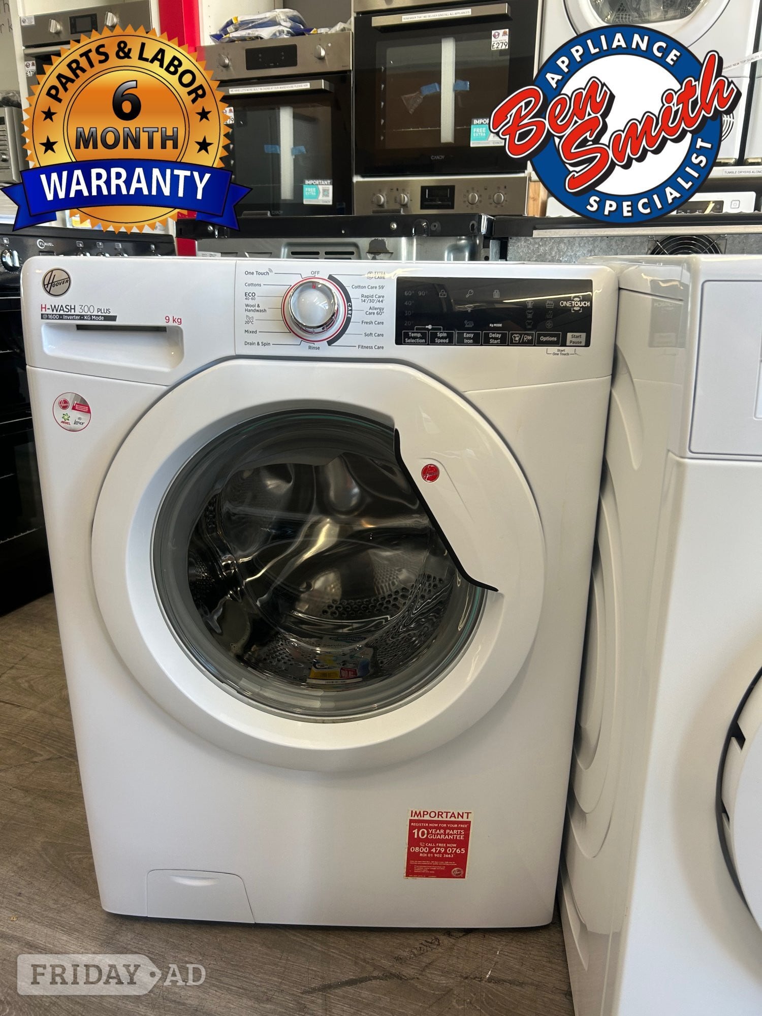 HOOVER 9KG WASHING MACHINE in St. Leonards-On-Sea