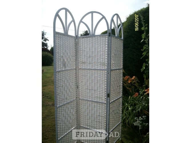 NEW interior 3 sections folding decretive white weave screen in Melksham