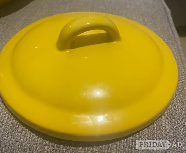 Colmans RARE Mustard Branded Large Casserole Pot Yellow Ex Cond