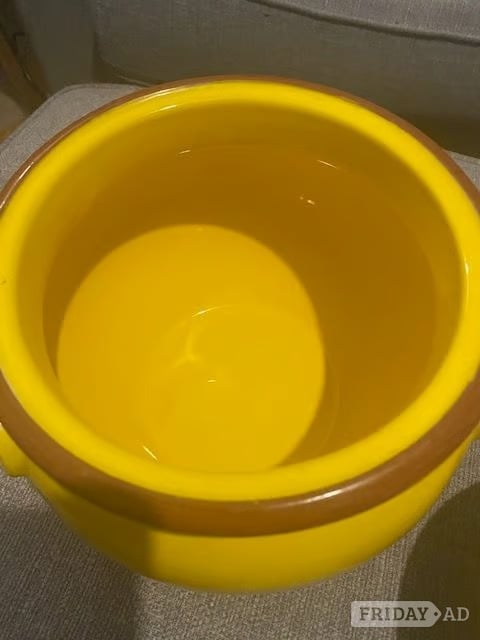 Hove Colmans RARE Mustard Branded Large Casserole Pot Yellow Ex Cond