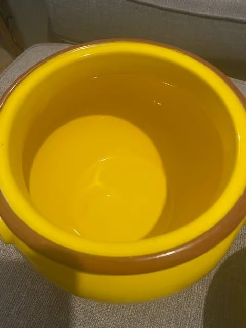 Hove Colmans RARE Mustard Branded Large Casserole Pot Yellow Ex Cond