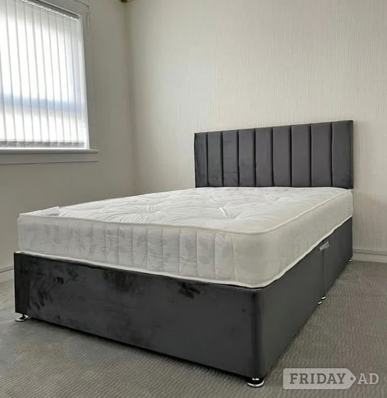 London Double bed with mattress & optional drawers