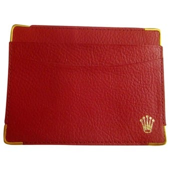 Rolex red leather card holder (accessory) for 1990-2001 watches. 