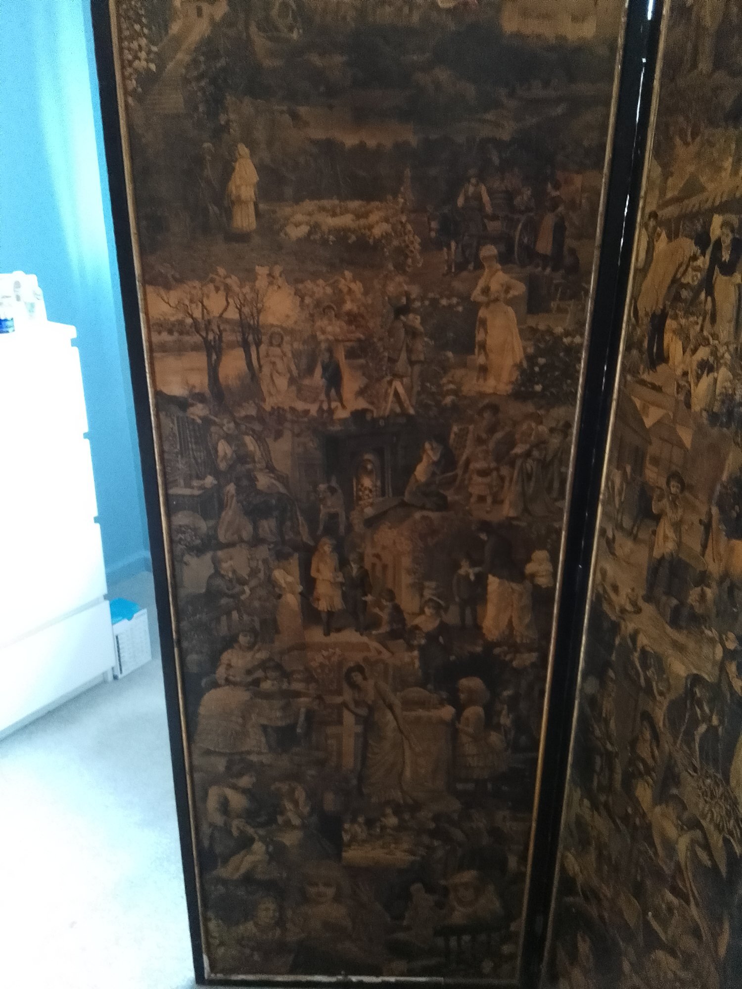 Victorian Decoupage Folding Screen