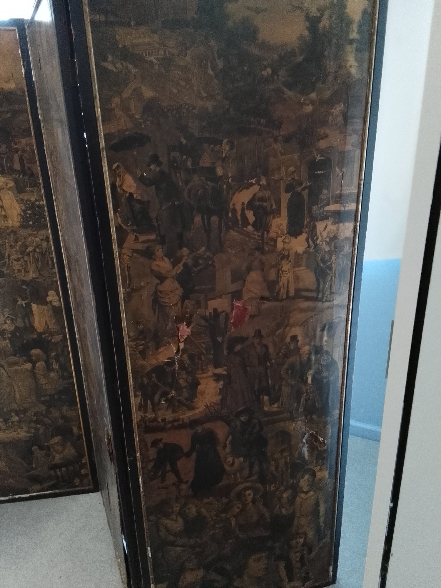 Hastings Victorian Decoupage Folding Screen