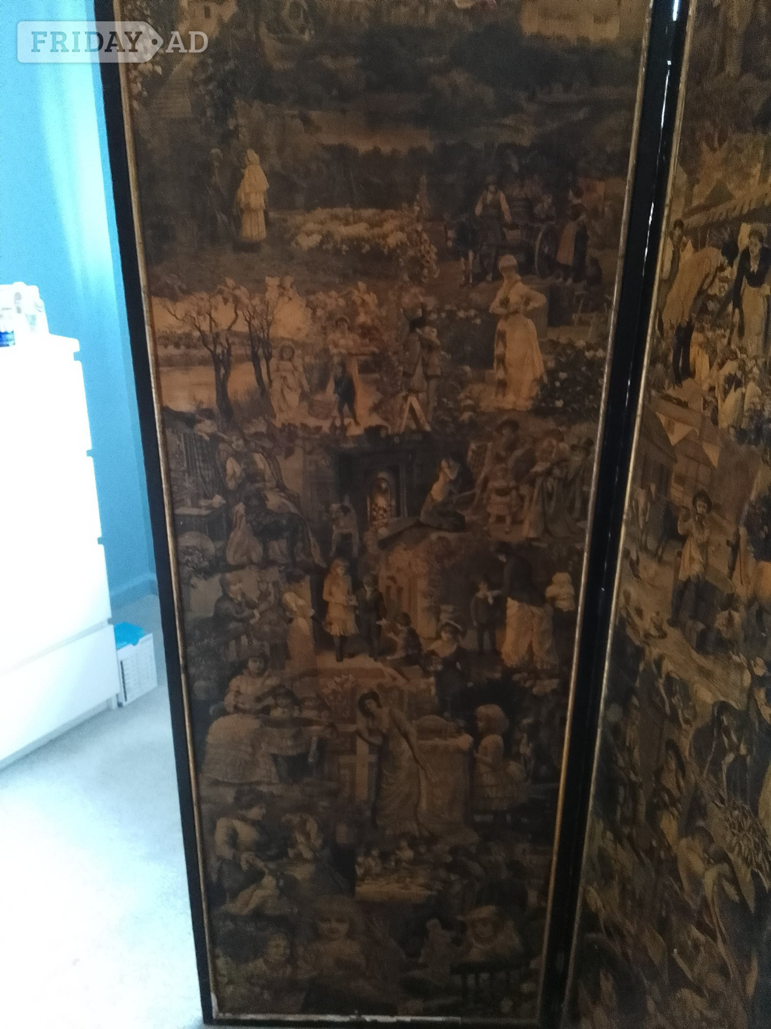 Victorian Decoupage Folding Screen