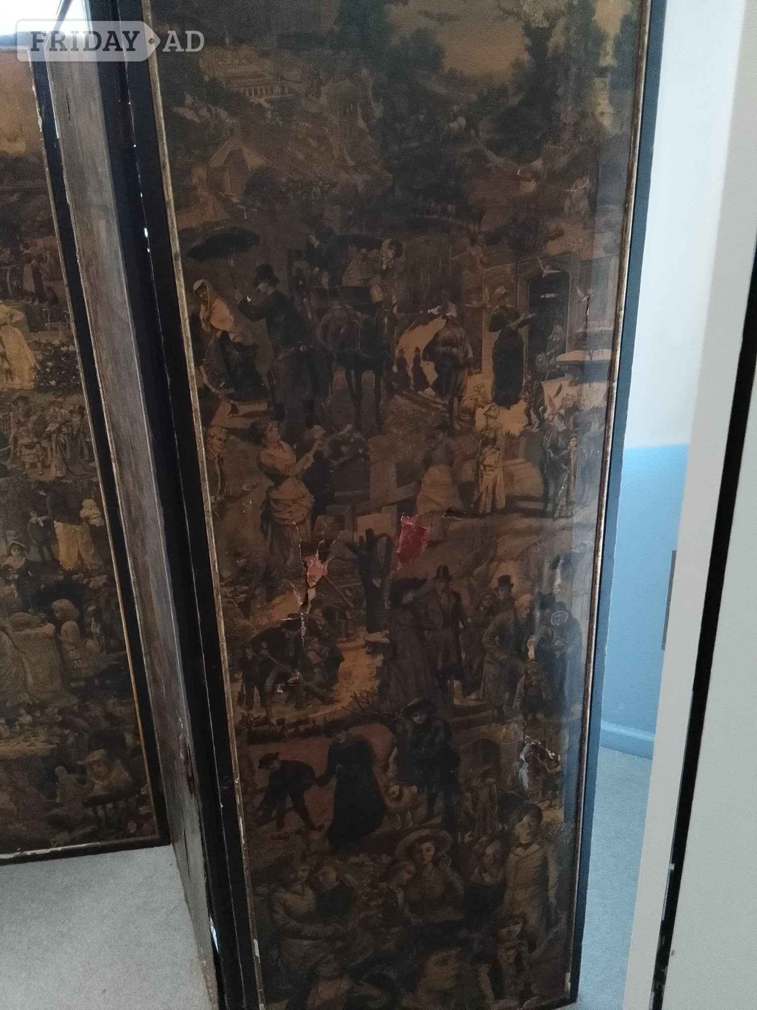 Hastings Victorian Decoupage Folding Screen
