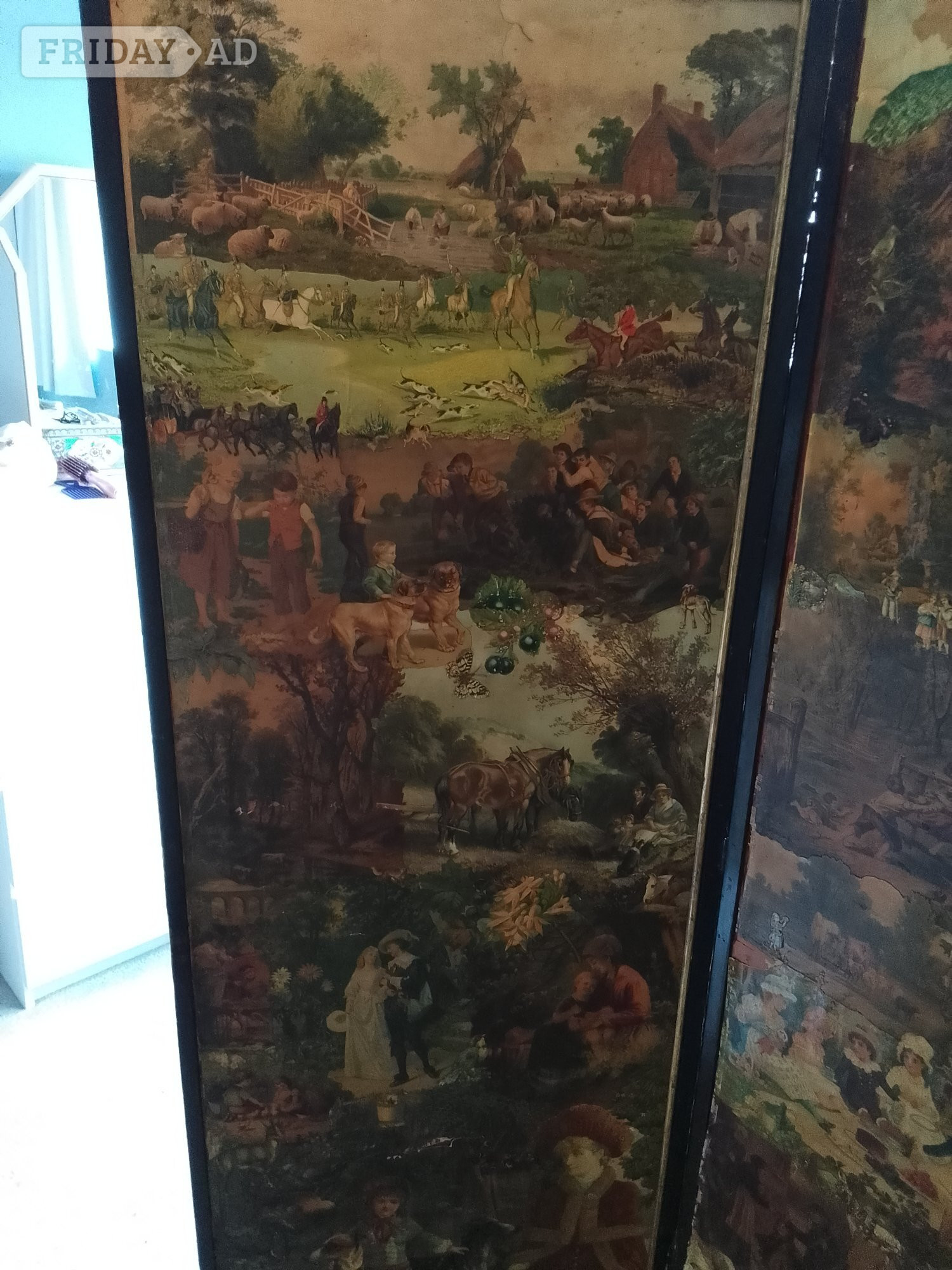 Victorian Decoupage Folding Screen - Antiques & Collectables in Hastings