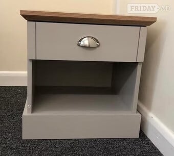 KENDAL 1 DRAWER BEDSIDE TABLE - GREY -
