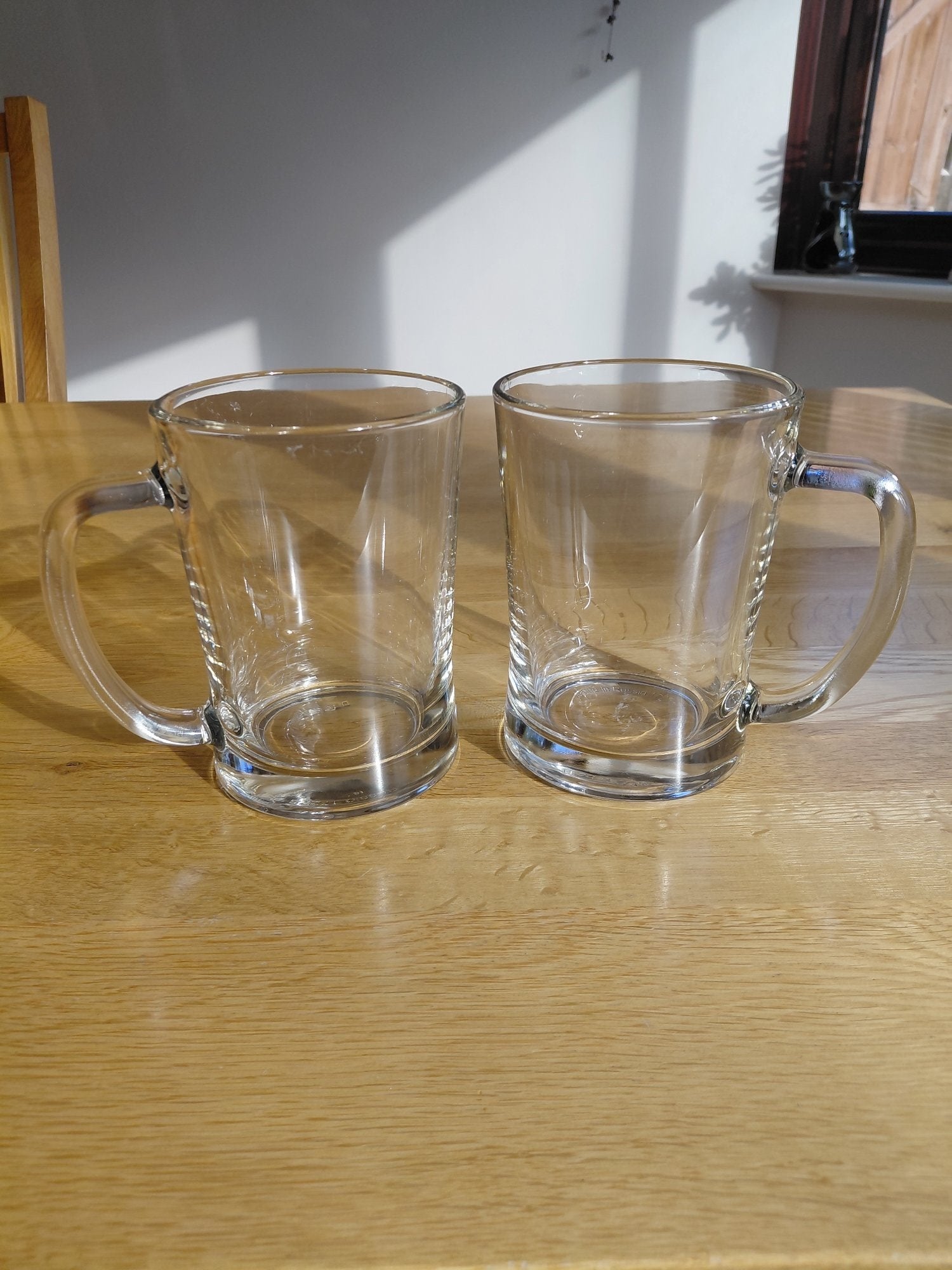 Two Clear Glass Tankards – As Good As New