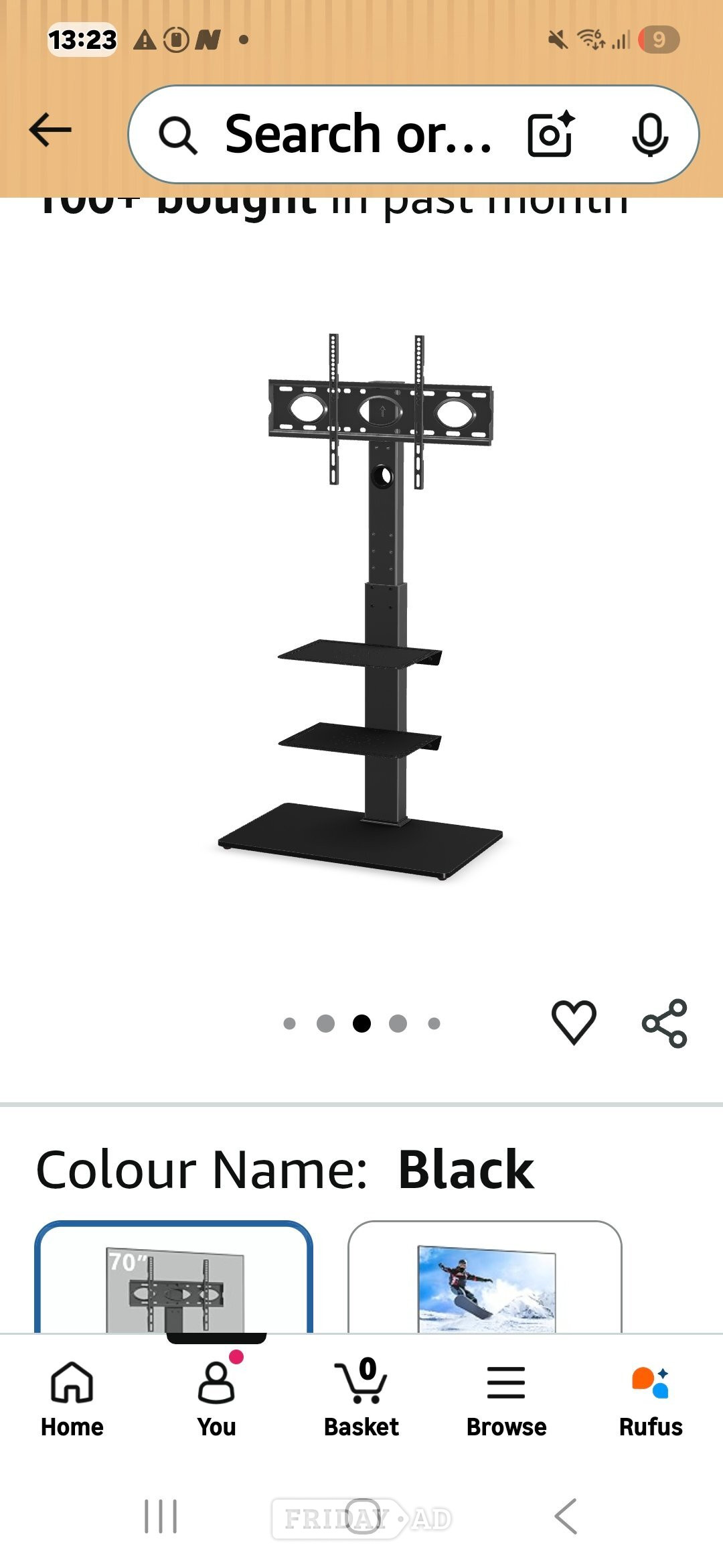 Rfiver freestanding floor tv stand for 32-70 inch tv up yo 50 kg  in Brighton