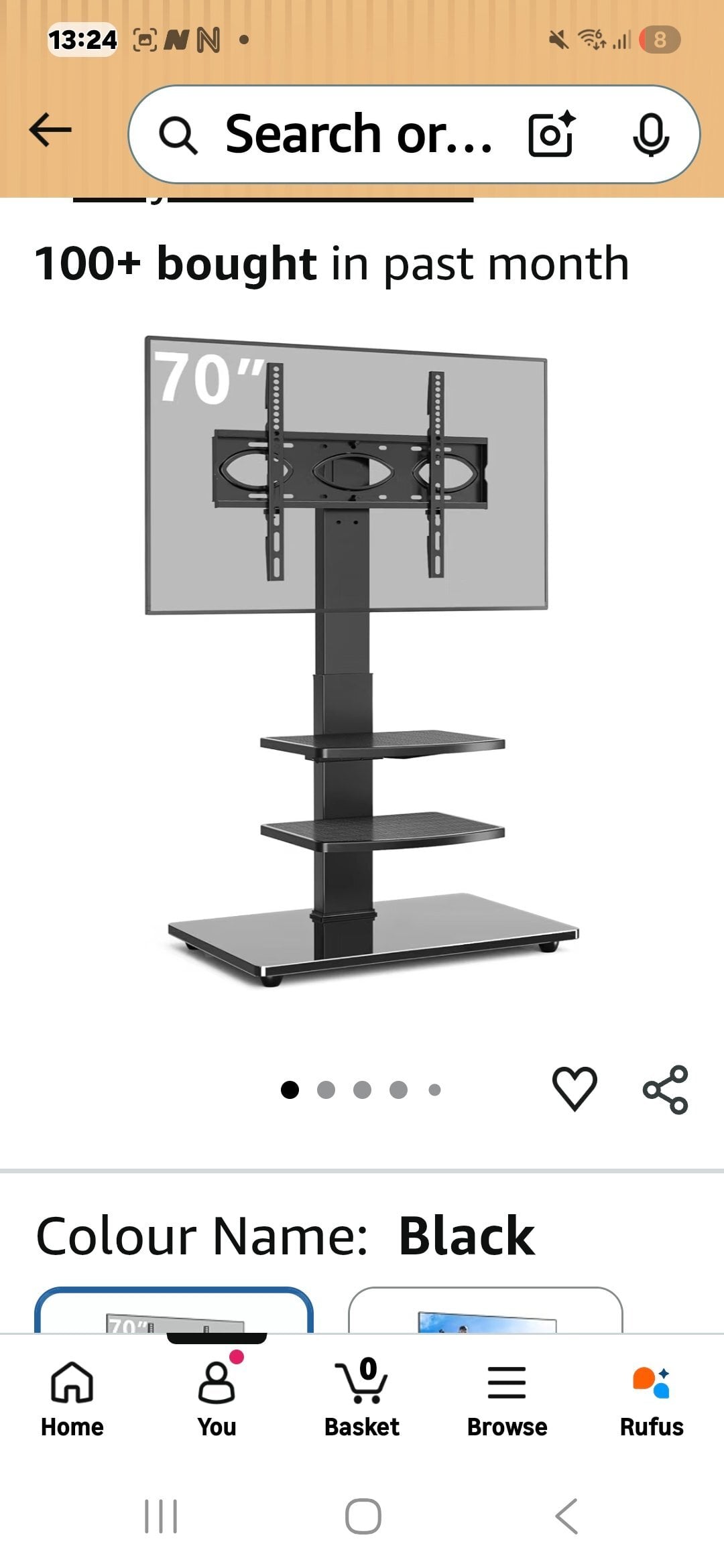Rfiver freestanding floor tv stand for 32-70 inch tv up yo 50 kg 