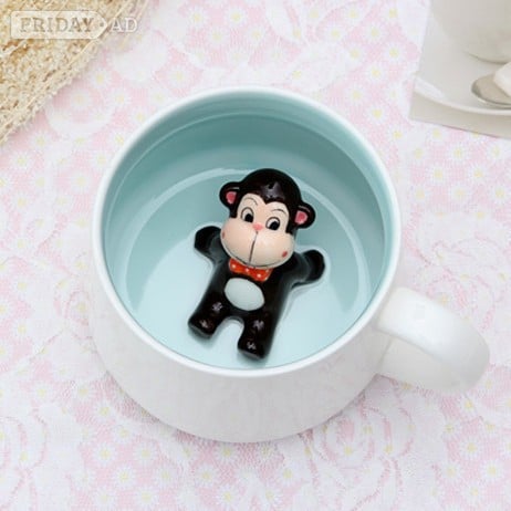 Cute Animal Design Ceramic Mug  - Antiques & Collectables
