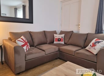 Majestic Beige/Mink Corner Dual Arm Sofa