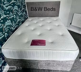 D/V EMPEROR 1000 POCKET MATTRESS WITH 2 DRAWER BASE & HB - DOUBLE