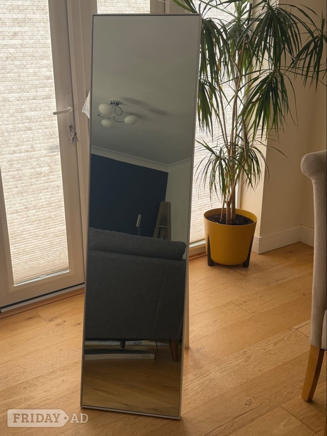 Dunelm white free standing/wall fix full length mirror in Littlehampton