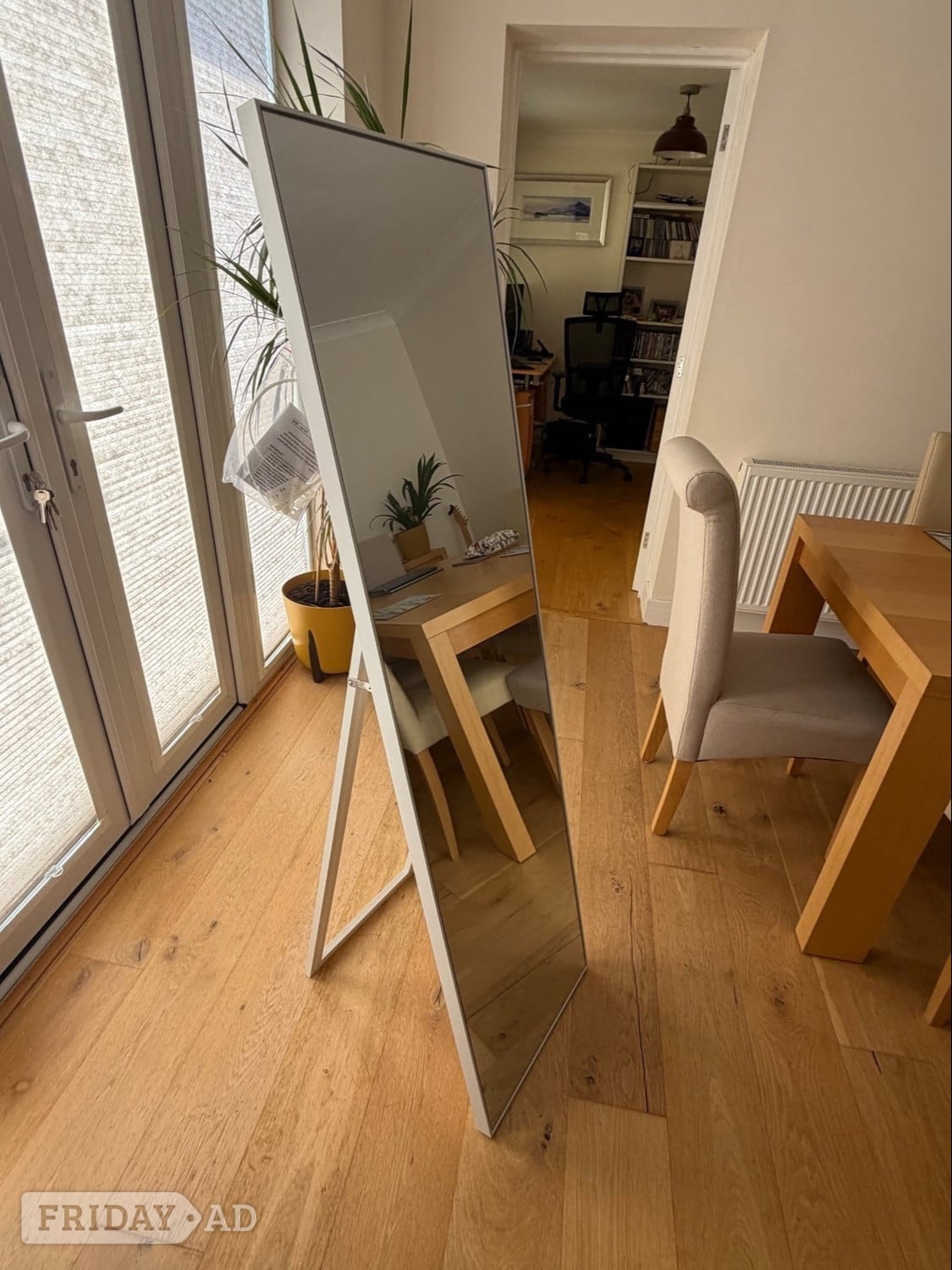 Dunelm white free standing/wall fix full length mirror
