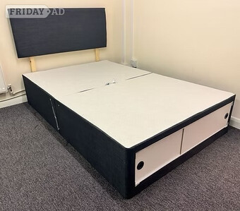 KING SIZE DIVAN BASE WITH SLIDE STORAGE AND HB
