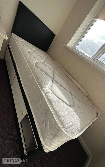 SINGLE PINEMASTER MATTRESS BLACK BASE WITH SLIDER & HB