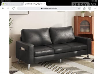2 Brand new Yodalla black faux leather 3 seater sofas