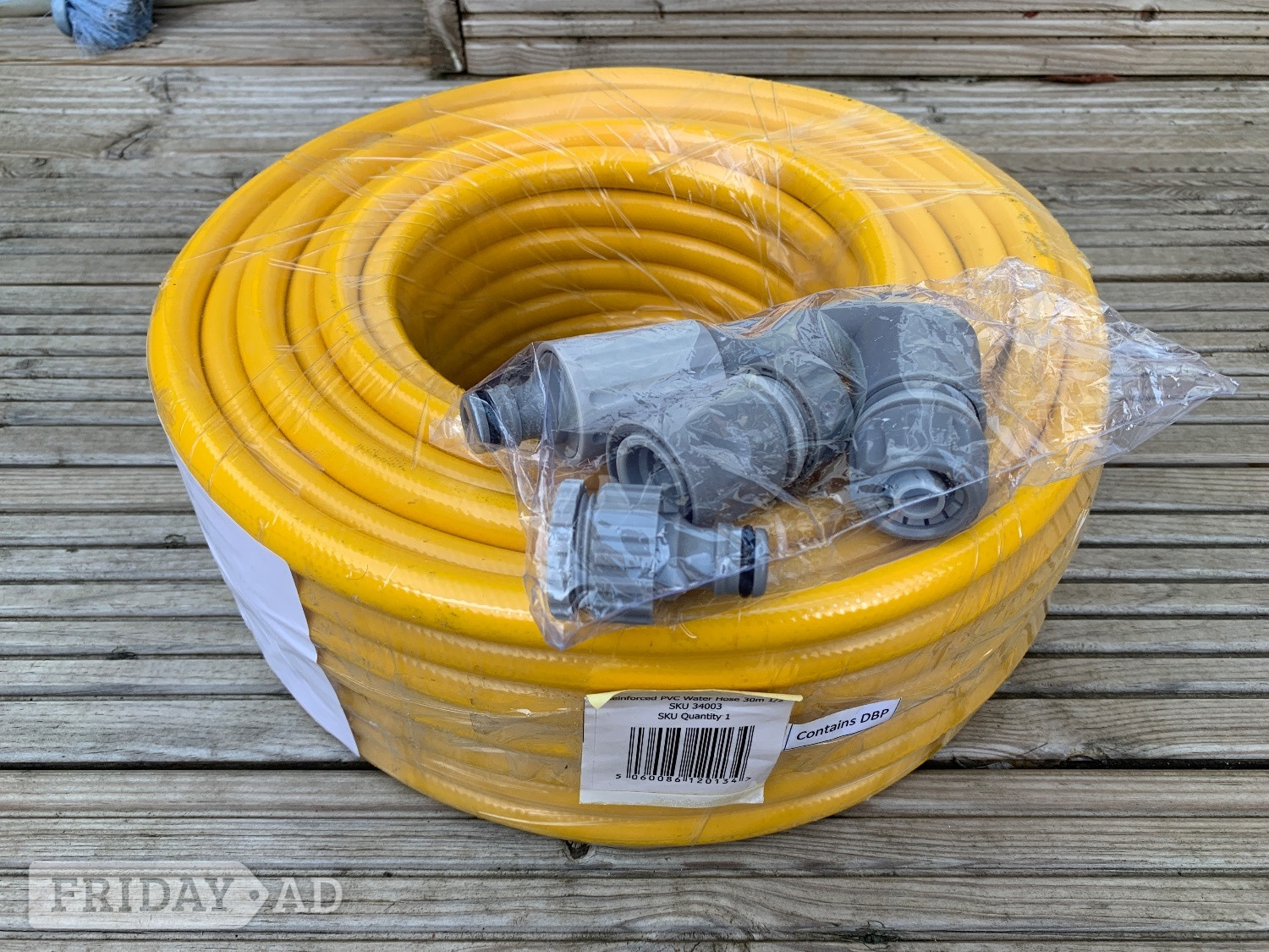 Hose Reel Reinforced PVC Water Hose 1/2" x 30m Plus attatchments in Bexhill-On-Sea