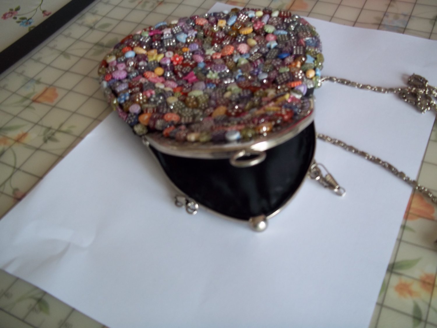 Beaded multi coloured clip top bag - Clothing, Footwear & Accessories in Lewes