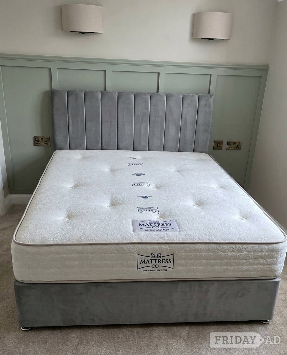 Never Used !! Grey Double Size Divan Bed With Full Form Mattress  in London
