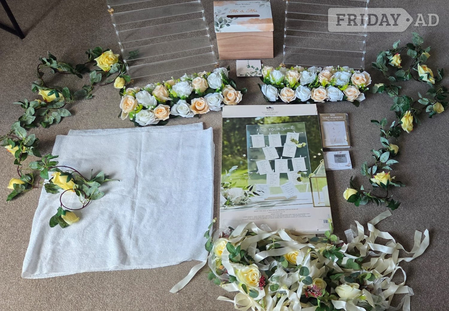 Wedding Bundle, card box, seat numbers, artificial flowers & more in Brighton