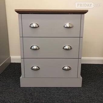 KENDAL 3 DRAWER CHEST - GREY -