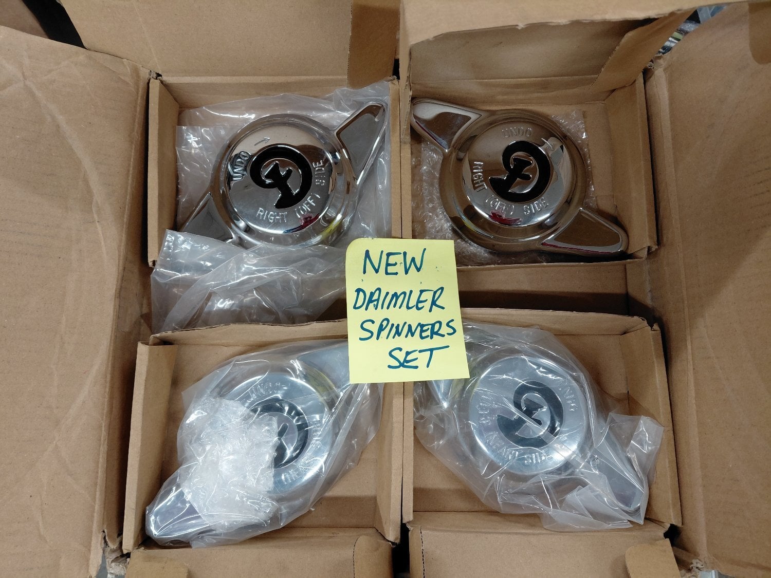  DAIMLER CHROME WIRE WHEELS SHOW STANDARD + BRAND new spinners - Parts & Accessories in Cheltenham