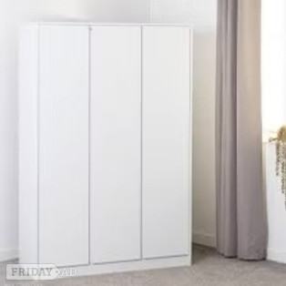 MALVERN 3 DOOR WARDROBE - WHITE in Rotherham