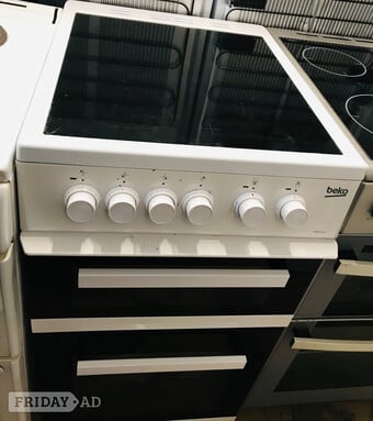 BEKO 50CM WIDE ELECTRIC COOKER WITH DOUBLE OVEN 