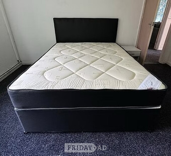 Double pinemaster mattress with divan base and Hb