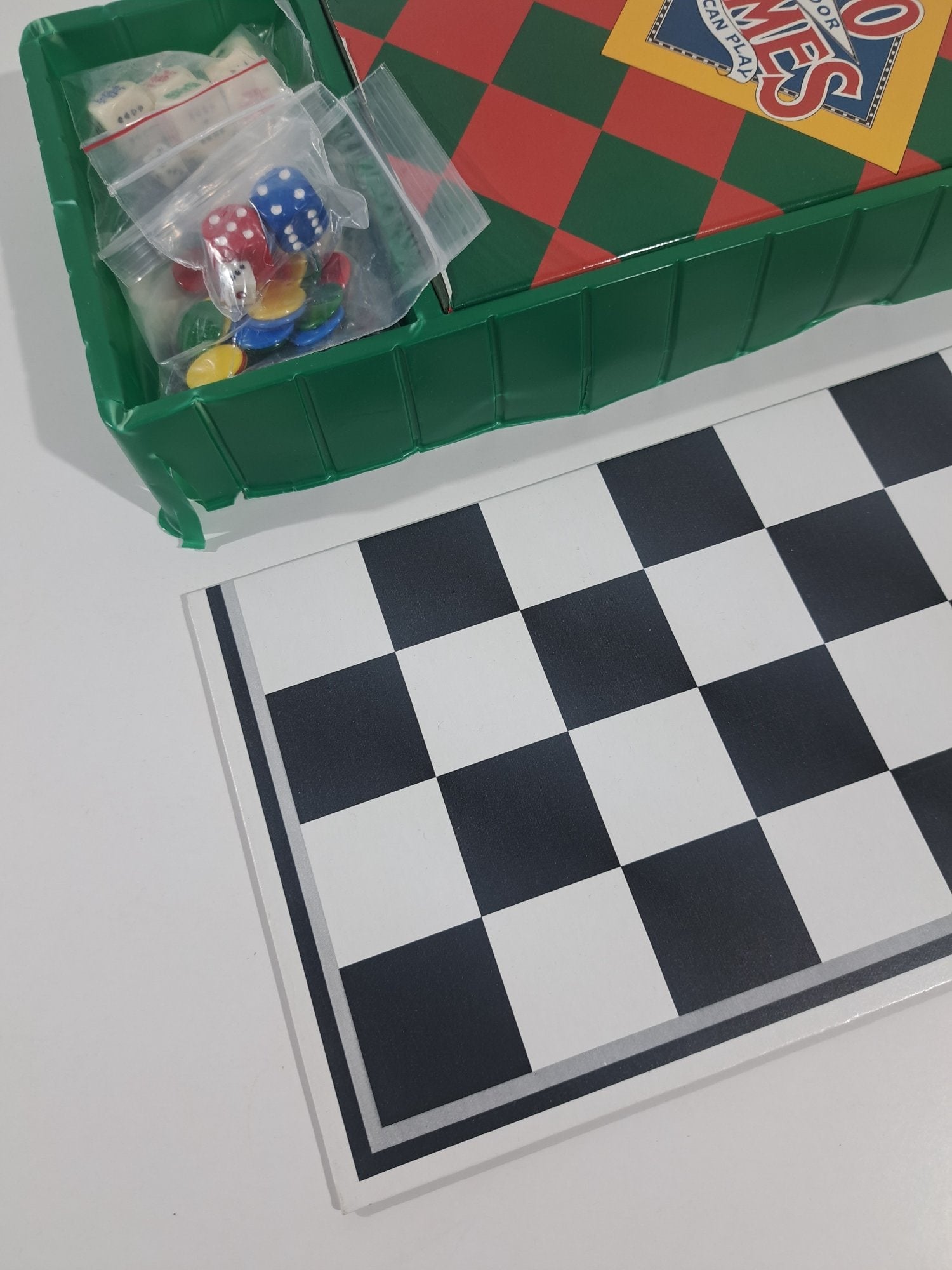Hartley Wintney BOOK OF 100 INDOOR GAMES PLUS GAMING PIECES.  1988.  UNUSED