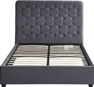 KING - MADISON BED FRAME - GREY VELVET