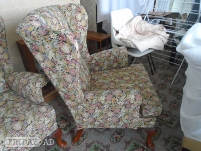 2 parker knoll /high back/wing fireside chairs