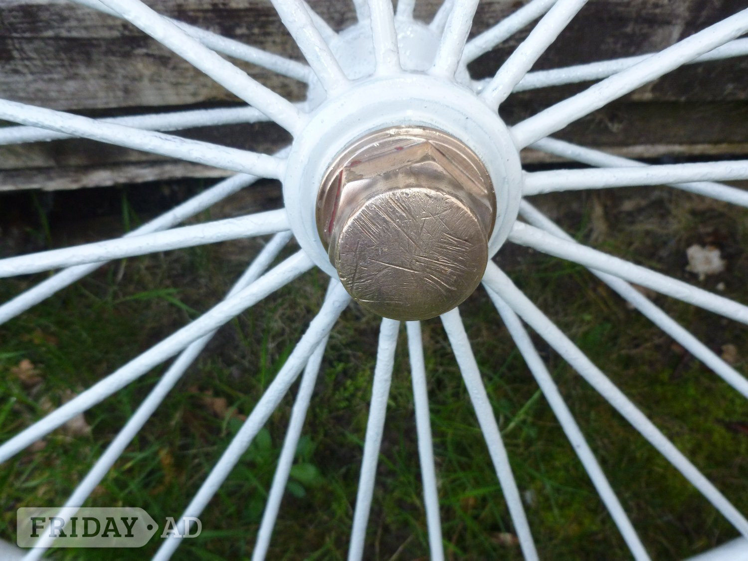 very old wheels full set with brarss nuts - Antiques & Collectables