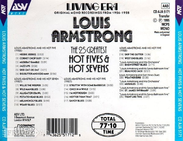 Louis Armstrong - Hot Fives & Hot Sevens (CD 1995)