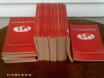 Geography magazines, quarterly from 1959-1968, 20 issues.