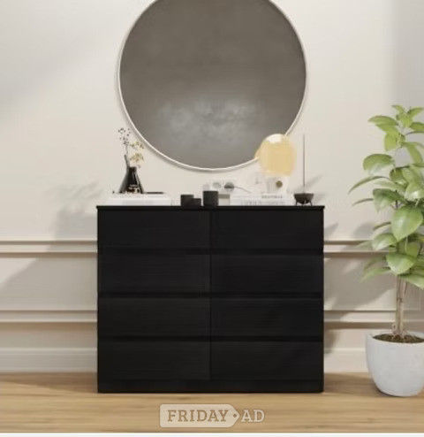 MALVERN 8 DRAWER CHEST - BLACK in Rotherham